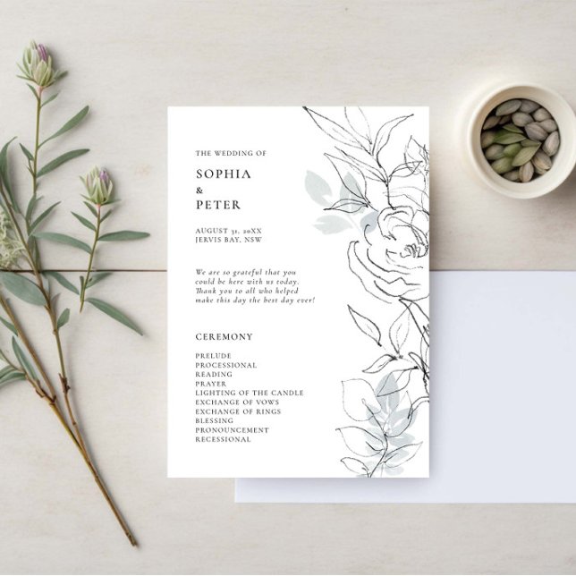 Programa de Ceremonia de Boceto de Follaje Botánic (Subido por el creador)