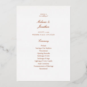 Programa de Ceremonia de Boda Blanca Elegante