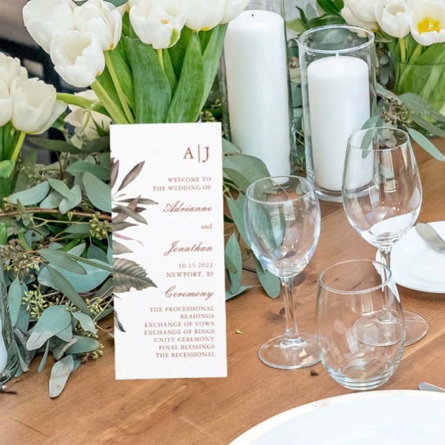 Programa de Ceremonia de Boda Botánico Simple (Subido por el creador)