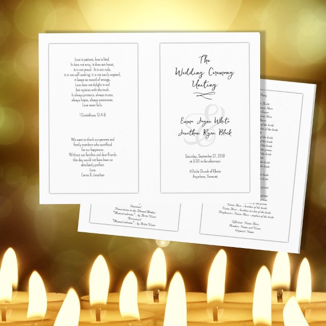 Programa de Ceremonia de Boda Católica Blanca (Subido por el creador)