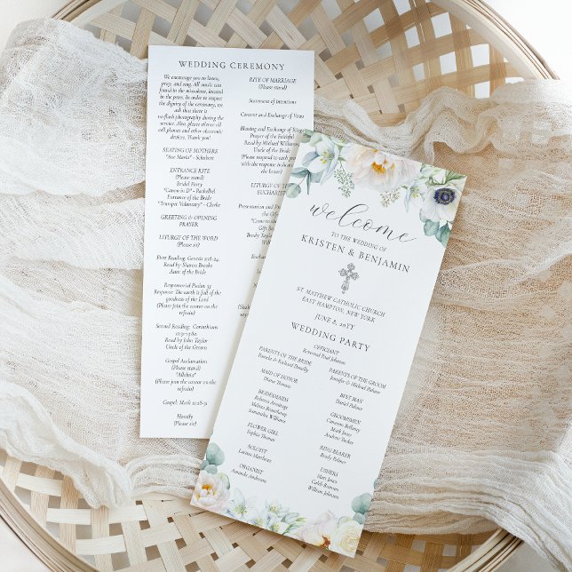 Programa de Ceremonia de Boda Católica Blanca de K (Subido por el creador)
