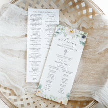 Programa de Ceremonia de Boda Católica de Kristen