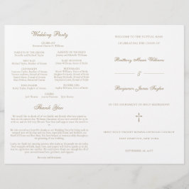 Programa de Ceremonia de Boda Católica de Oro con