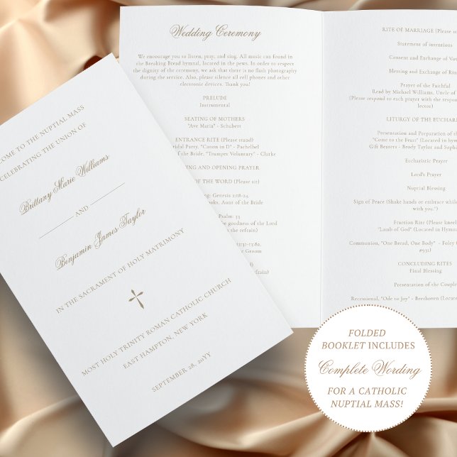 Programa de Ceremonia de Boda Católica de Oro con  (Subido por el creador)