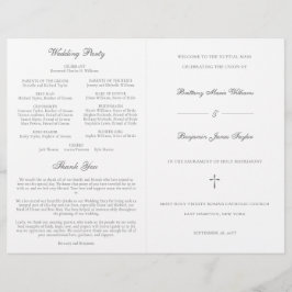 Programa de Ceremonia de Boda Católica de Plata co