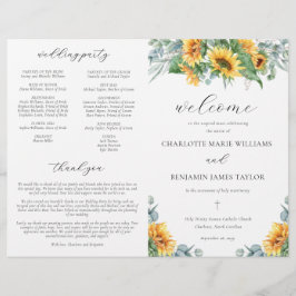 Programa de Ceremonia de Boda Católica Rústica con