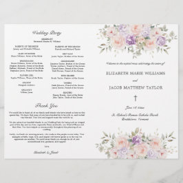 Programa de Ceremonia de Boda Católico de Lavanda 