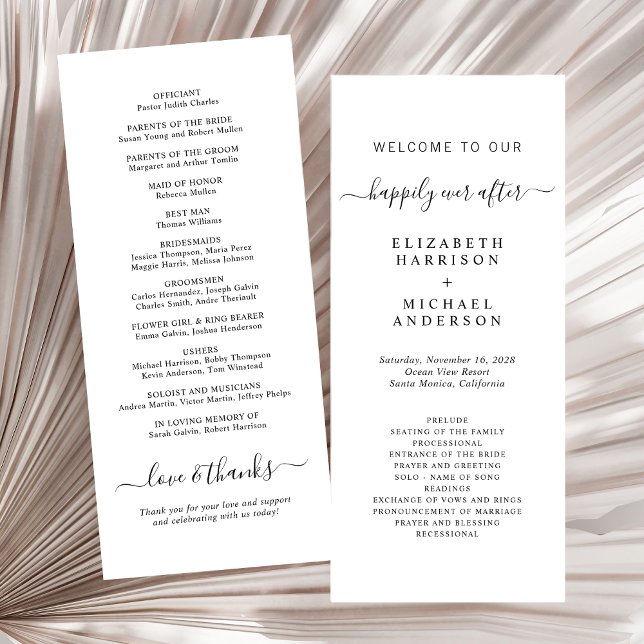 Programa de Ceremonia de Boda Chic Happily Ever Af (Subido por el creador)