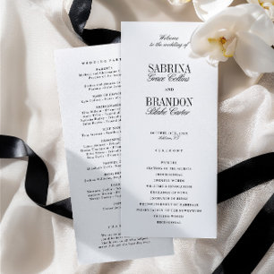 Programa de Ceremonia de Boda Clásico Moderno Negr