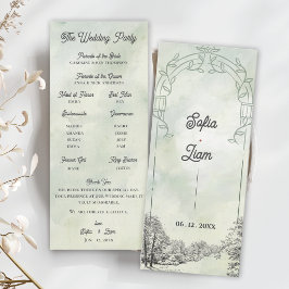 Programa de Ceremonia de Boda con Arco de Jardín V