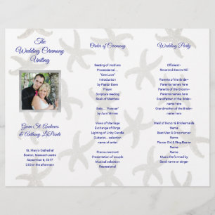 Programa de Ceremonia de Boda con Estrella de Mar