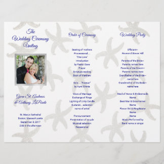 Programa de Ceremonia de Boda con Estrella de Mar