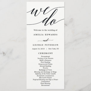 Programa de Ceremonia de Boda con Guión Moderno