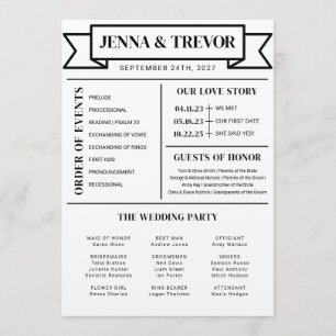 Programa de Ceremonia de Boda con Iconos Minimalis