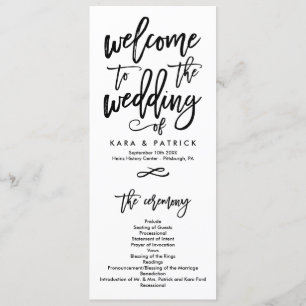 Programa de Ceremonia de Boda con Letra a Mano Chi