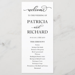 Programa de Ceremonia de Boda con Letra Chic