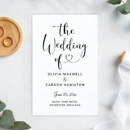 Programa de Ceremonia de Boda con Letra Moderna Co