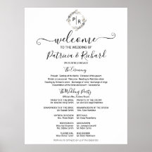 Programa de Ceremonia de Boda con Monograma Señal