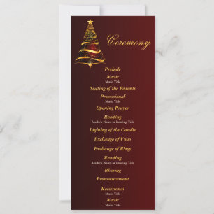 Programa de Ceremonia de Boda de Árbol de Navidad