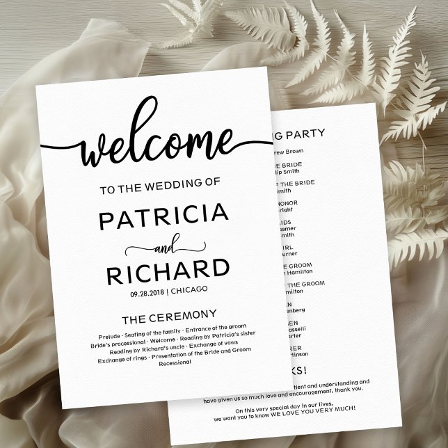 Programa de Ceremonia de Boda de Bienvenida Caligr (Subido por el creador)