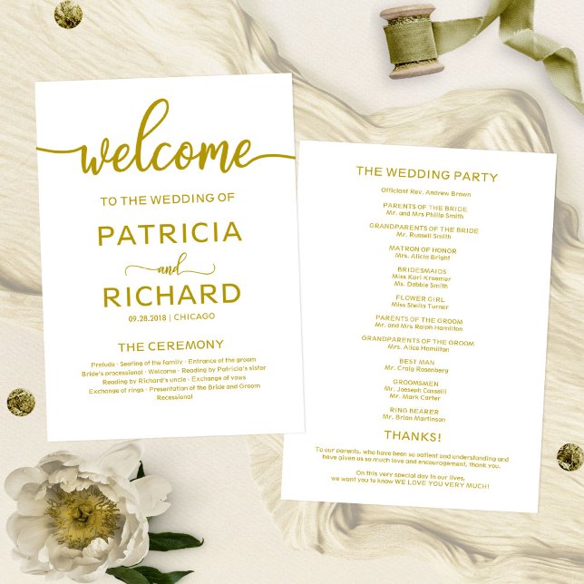 Programa de Ceremonia de Boda de Bienvenida con Ca (Subido por el creador)