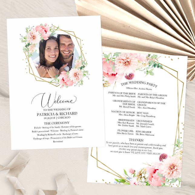 Programa de Ceremonia de Boda de Bienvenida Floral (Subido por el creador)