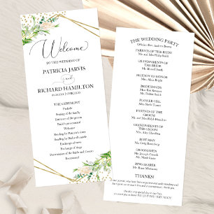Programa de Ceremonia de Boda de Bienvenida Verde 
