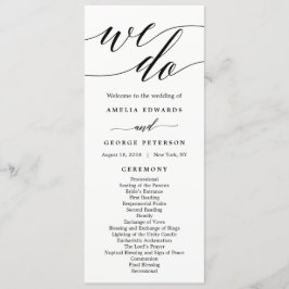 Programa de Ceremonia de Boda de COLOR EDITABLE #M