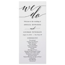 Programa de Ceremonia de Boda de COLOR EDITABLE #M