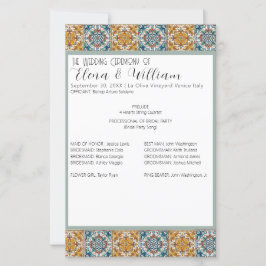 Programa de Ceremonia de Boda de Destino de Azulej