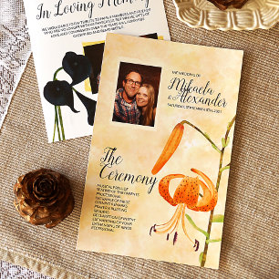 Programa de Ceremonia de Boda de Fall Tiger Lilies