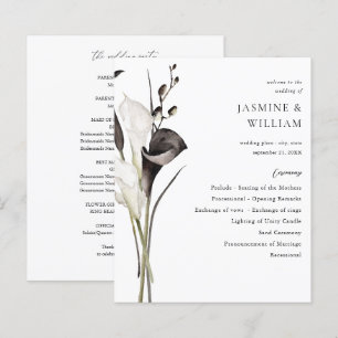 Programa de Ceremonia de Boda de Flores Blancas y