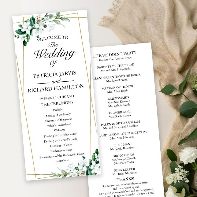 Programa de Ceremonia de Boda de Floristería Flora (Subido por el creador)