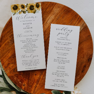Programa de Ceremonia de Boda de Girasoles