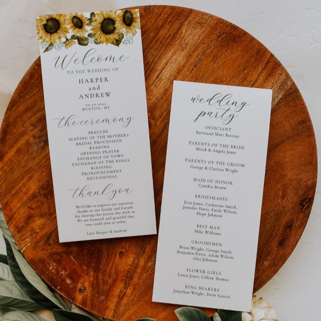 Programa de Ceremonia de Boda de Girasoles (Subido por el creador)