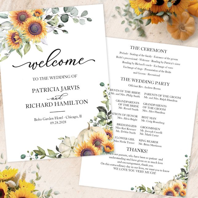 Programa de Ceremonia de Boda de Girasoles de Cala (Subido por el creador)