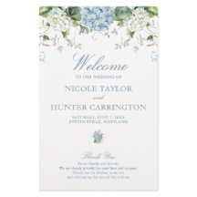 Programa de Ceremonia de Boda de Hortensia Azul Po