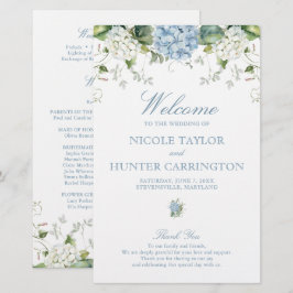 Programa de Ceremonia de Boda de Hortensia Azul Po