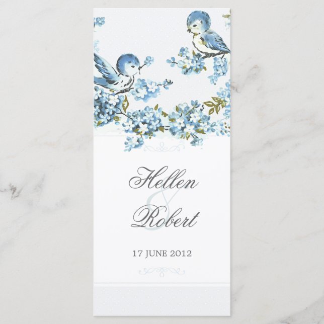 Programa de Ceremonia de Boda de Invierno para Ave (Anverso)