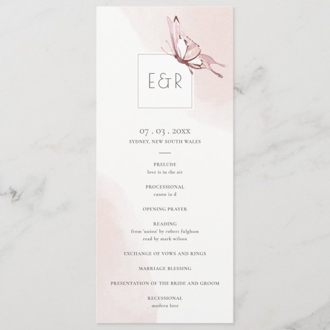 PROGRAMA DE CEREMONIA DE BODA DE LA MARCHA DE BOTT (Anverso)