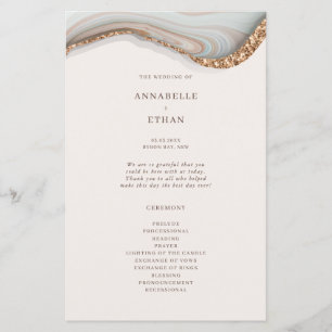 Programa de Ceremonia de Boda de Mármol Agate