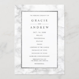 Programa de ceremonia de Boda de mármol blanco mod