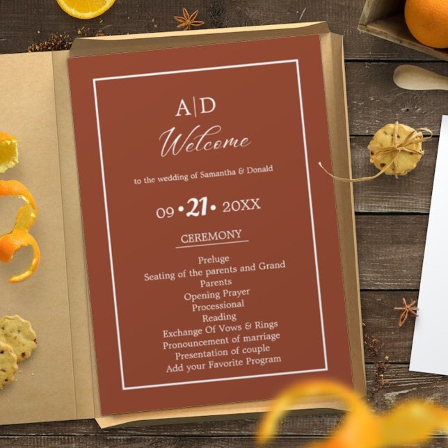 Programa de Ceremonia de Boda de Naranjas quemados (Subido por el creador)