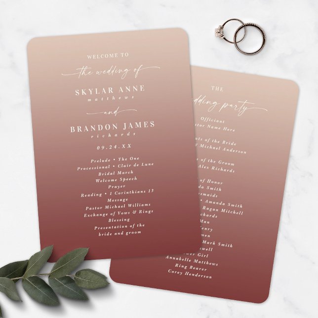 Programa de Ceremonia de Boda de Ombre Champagne y (Subido por el creador)