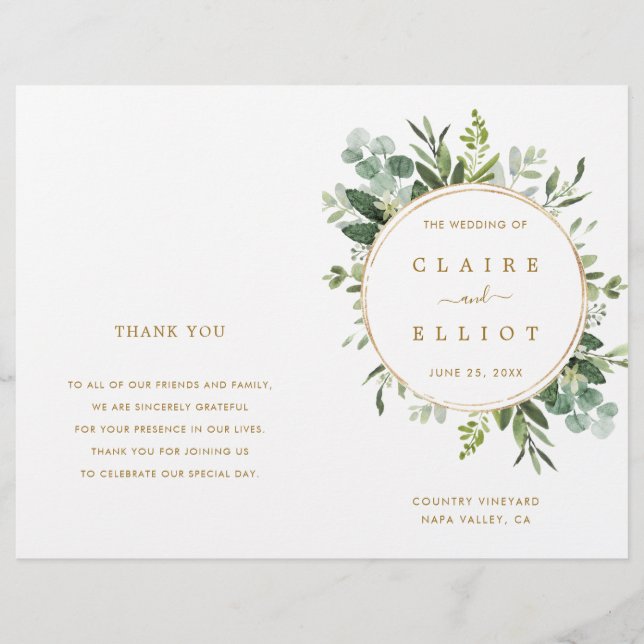 Programa de Ceremonia de Boda de Oro Botánico (Anverso)