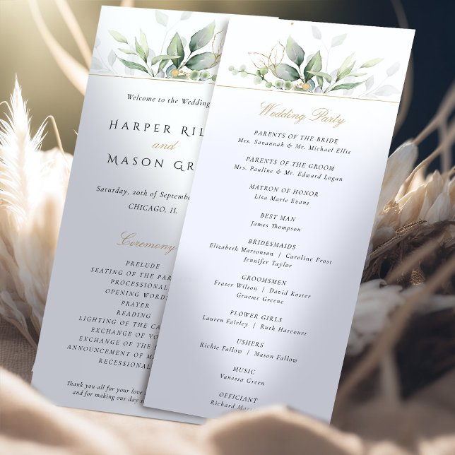 Programa de Ceremonia de Boda de Oro y Vegetación (Subido por el creador)