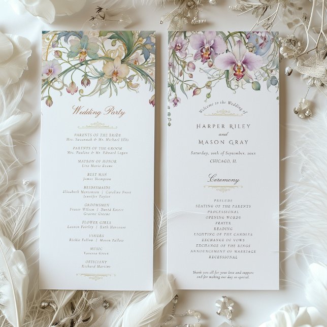 Programa de Ceremonia de Boda de Orquídeas (Subido por el creador)