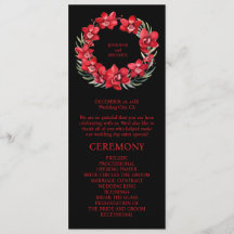 Programa de Ceremonia de Boda de Orquídeas Rojas