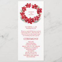 Programa de Ceremonia de Boda de Orquídeas Rojas