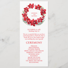 Programa de Ceremonia de Boda de Orquídeas Rojas